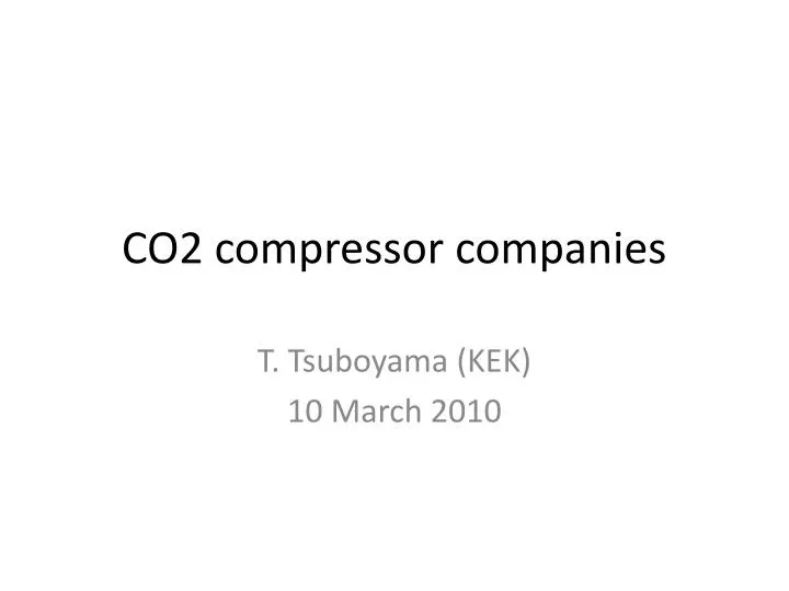 co2 compressor companies