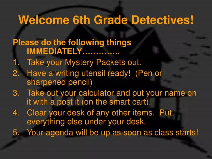 welcome 6th grade detectives