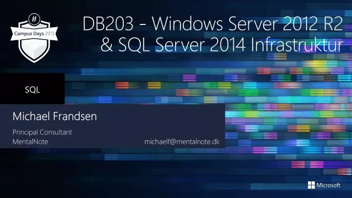 db203 windows server 2012 r2 sql server 2014 infrastruktur