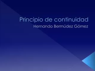 principio de continuidad