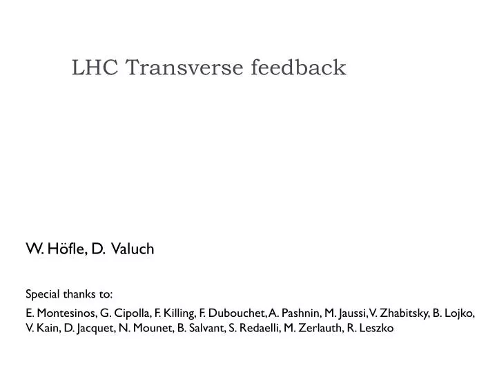 lhc transverse feedback