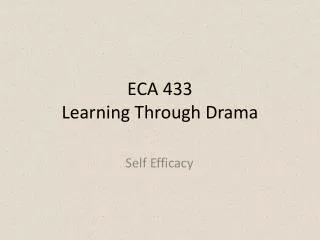 ECA 433 Learning Through Drama