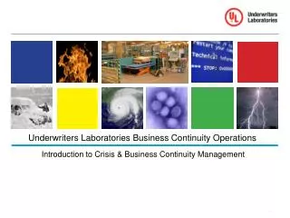 Underwriters Laboratories Business Continuity Operations
