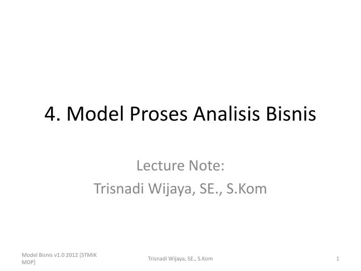 4 model proses analisis bisnis