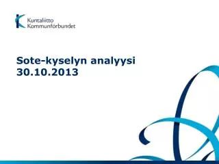 Sote-kyselyn analyysi 30.10.2013