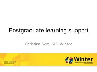 Postgraduate learning support