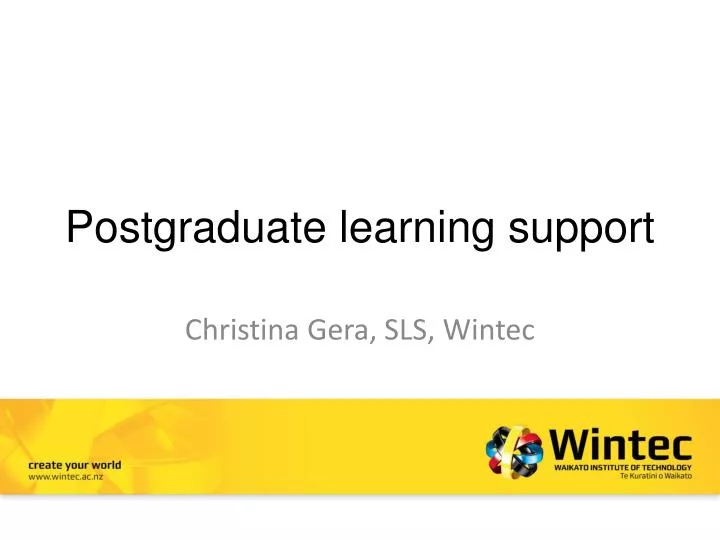 postgraduate learning support