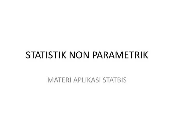 statistik non parametrik