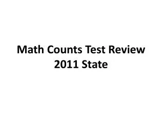 Math Counts Test Review 2011 State