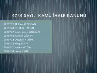 4734 sayili kamu hale kanunu