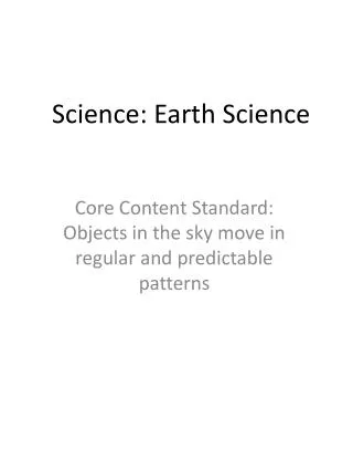 Science: Earth Science