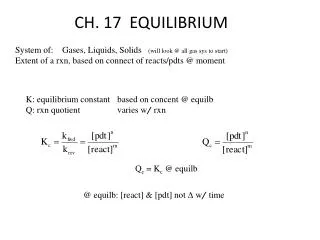 CH. 17 EQUILIBRIUM