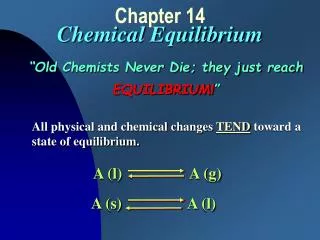 Chapter 14 Chemical Equilibrium