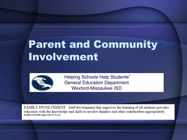 parent and community involvement