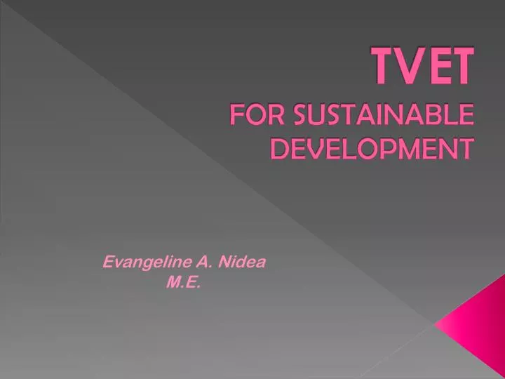 tvet for sustainable development