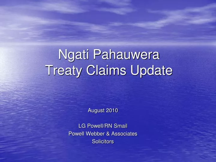 ngati pahauwera treaty claims update
