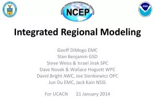 Integrated Regional Modeling