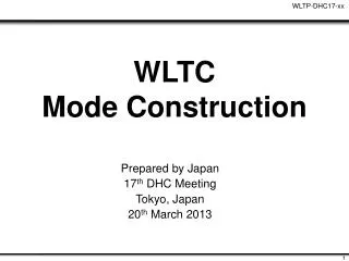 WLTC Mode Construction