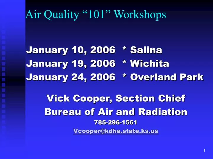 air quality 101 workshops