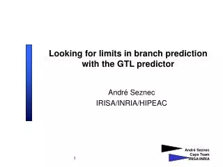 Looking for limits in branch prediction with the GTL predictor