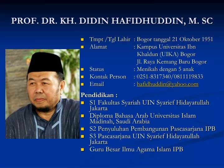 prof dr kh didin hafidhuddin m sc