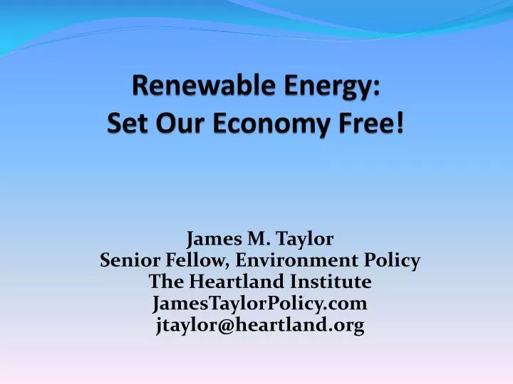 renewable energy set our economy free