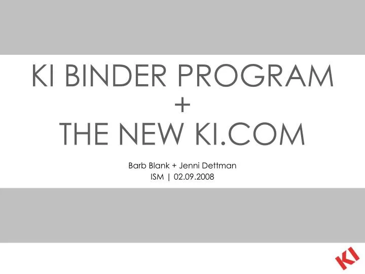ki binder program the new ki com