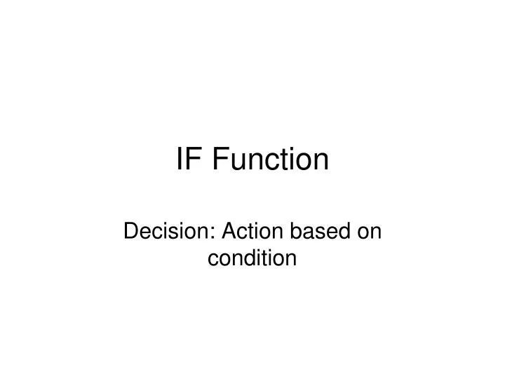 if function