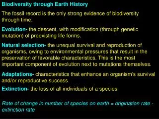 Biodiversity through Earth History