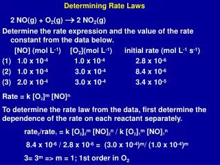 Determining Rate Laws