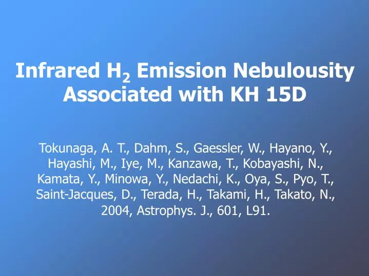 infrared h 2 emission nebulousity associated with kh 15d