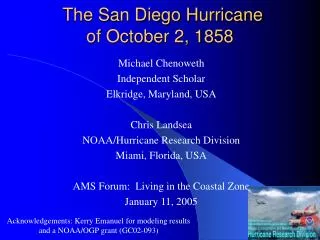 The San Diego Hurricane of October 2, 1858