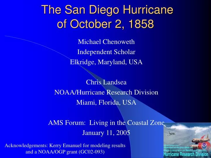 the san diego hurricane of october 2 1858