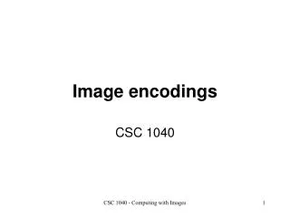 Image encodings