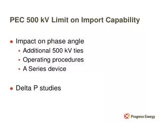 PEC 500 kV Limit on Import Capability