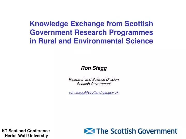 knowledge exchange from scottish government research programmes in rural and environmental science