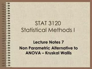 STAT 3120 Statistical Methods I