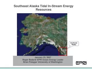 Southeast Alaska Tidal In-Stream Energy Resources