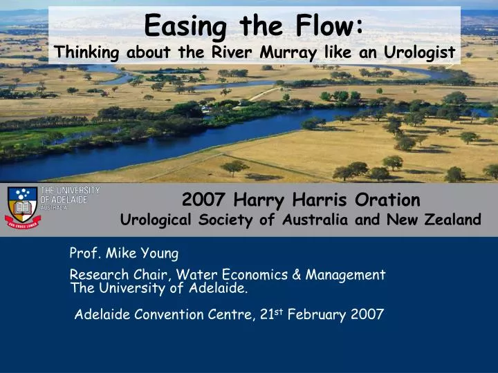 2007 harry harris oration urological society of australia and new zealand
