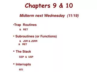 Chapters 9 &amp; 10