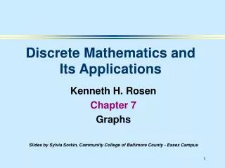 Kenneth H. Rosen Chapter 7 Graphs