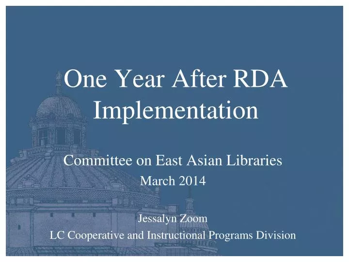 one year after rda implementation