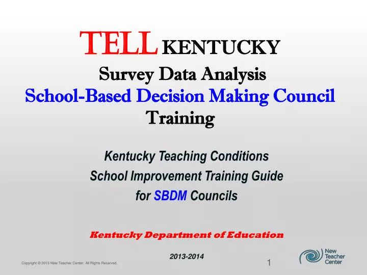 tell kentucky survey data analysis school based decision making council training