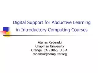 Digital Support for Abductive Learning in Introductory Computing Courses