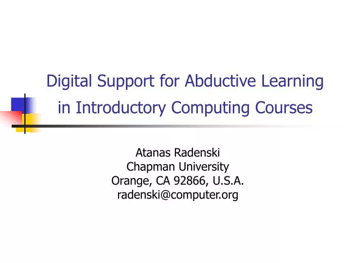 digital support for abductive learning in introductory computing courses