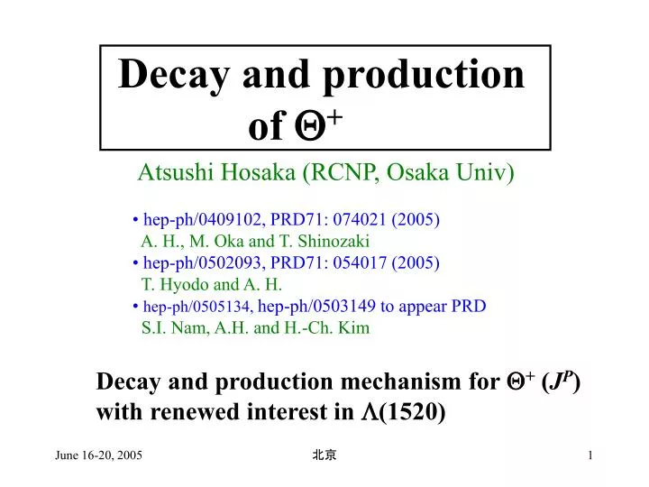decay and production of q