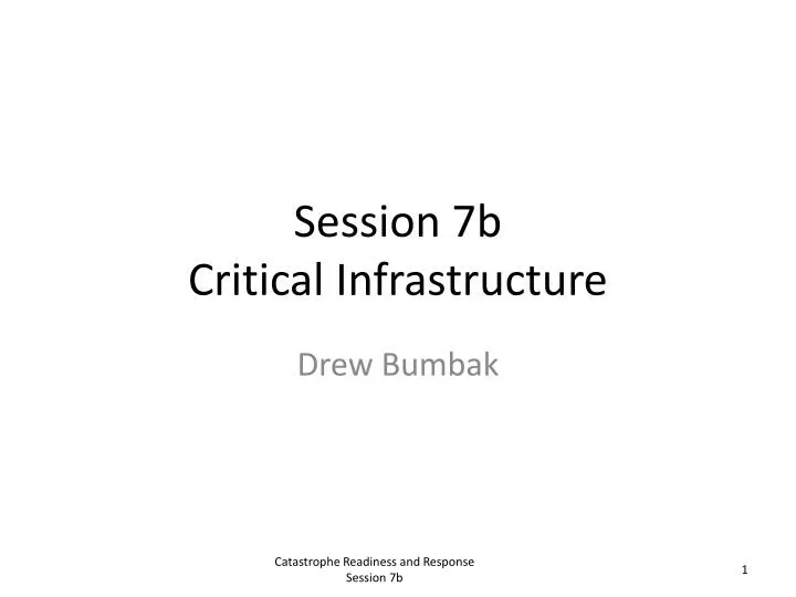 session 7b critical infrastructure