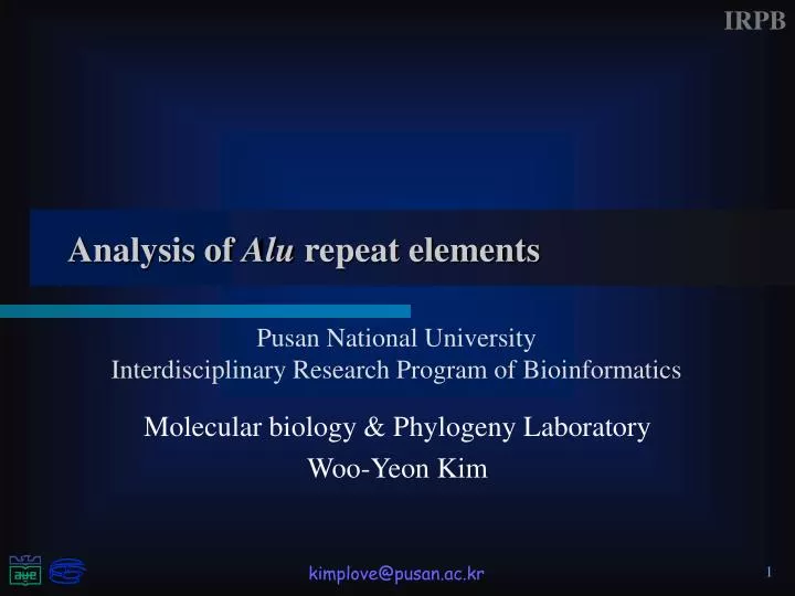 analysis of alu repeat elements