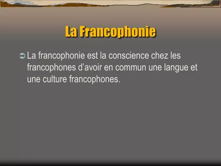la francophonie