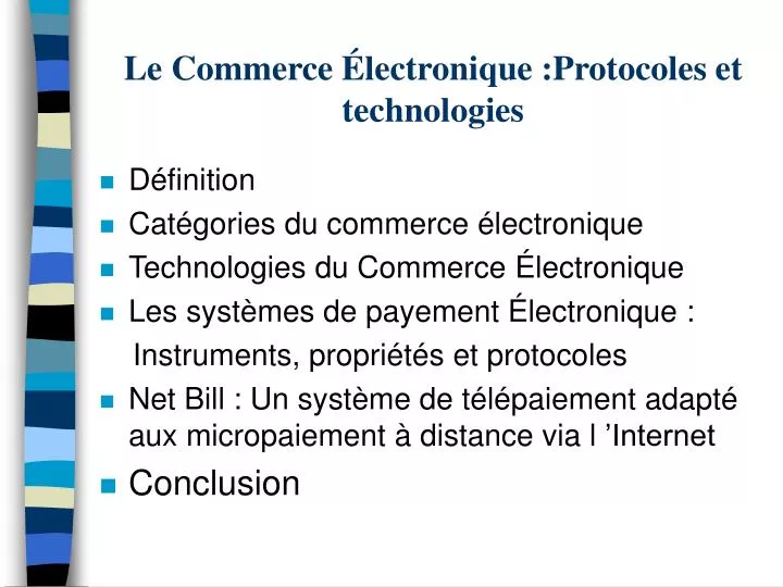 le commerce lectronique protocoles et technologies